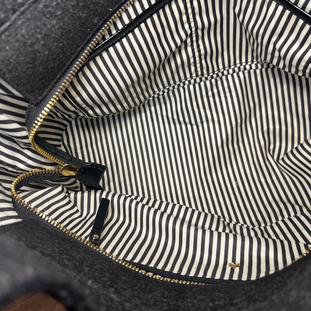 KATE SPADE Tate Handbag in Walker Charcoal Wool - Rare - Picture 9 of 11